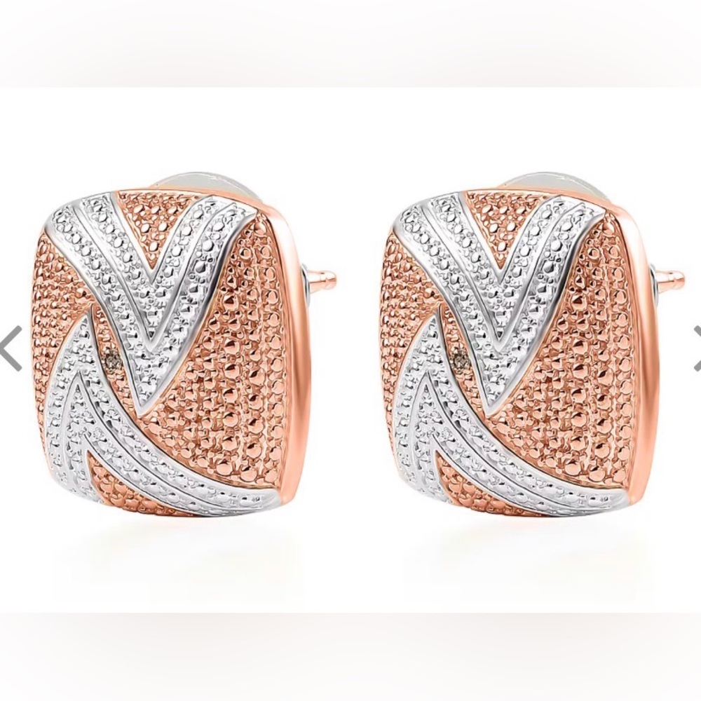 EverTrue Natural Champagne Diamond Accent Fancy Earrings in 18K RG